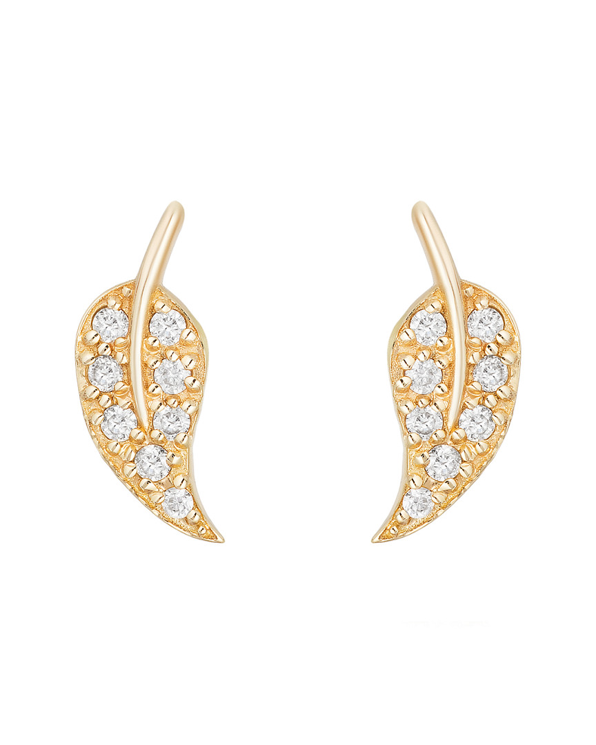 Shop Ariana Rabbani 14k 0.22 Ct. Tw. Diamond Leaf Earrings