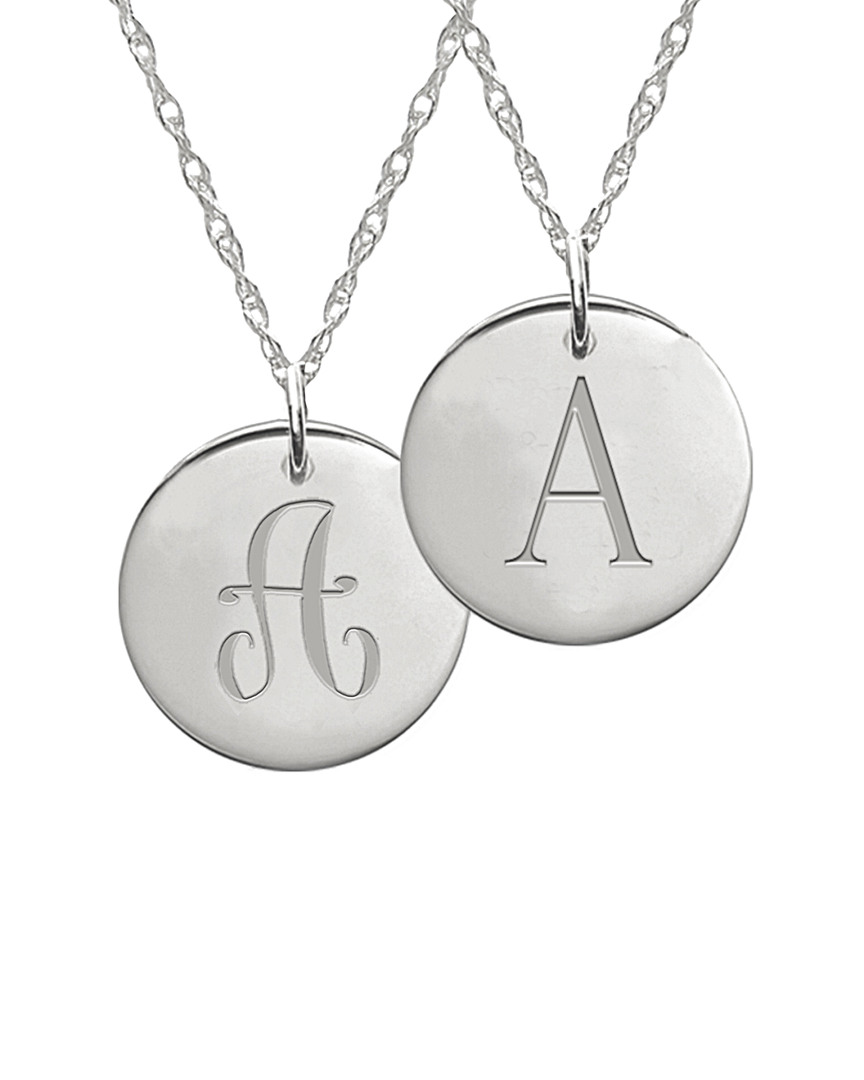 Jane Basch Silver Double Sided Initial Necklace (a-z)