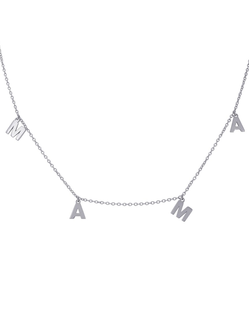 Adornia Rhodium Plated Mama Necklace In Silver