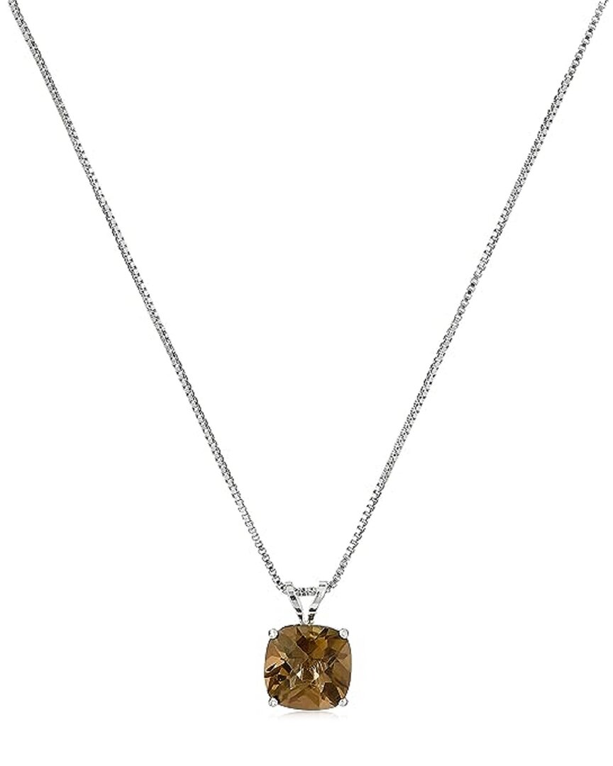 Maxcolor 14k 3.60 Ct. Tw. Smoky Quartz Pendant Necklace