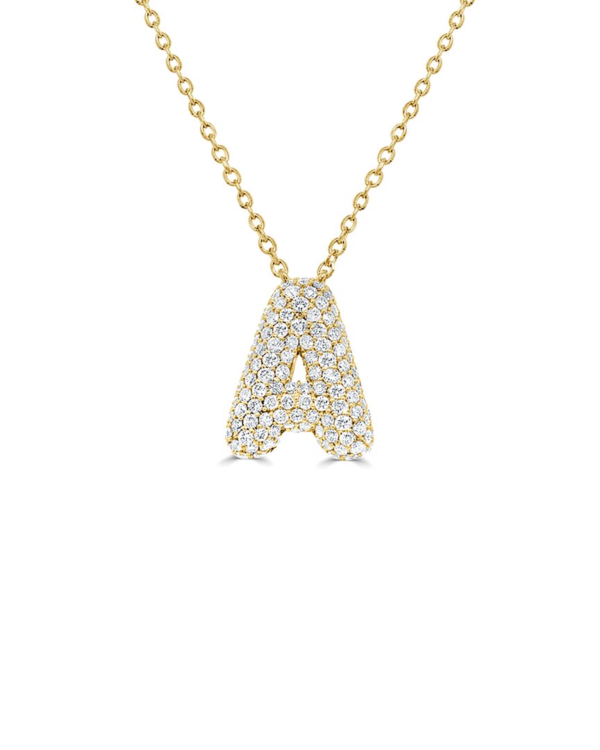 Sabrina Designs 14k Yg Pave Diamond Initial Necklace - A In Gold