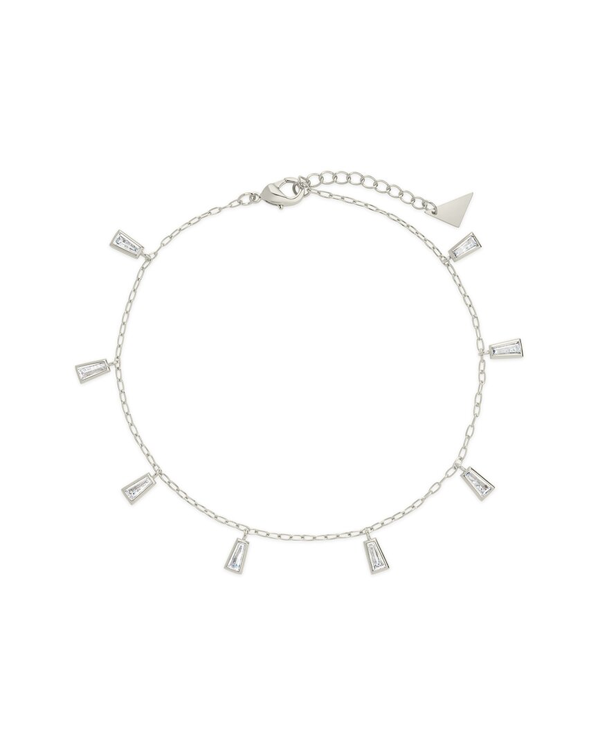 Sterling Forever Cz Lillian Ankle Bracelet