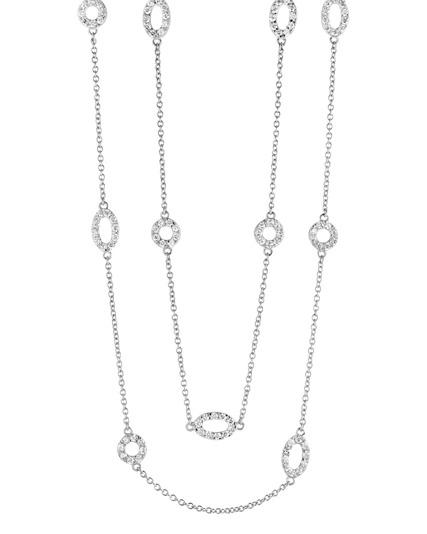 Genevive Silver Cz 36in Necklace