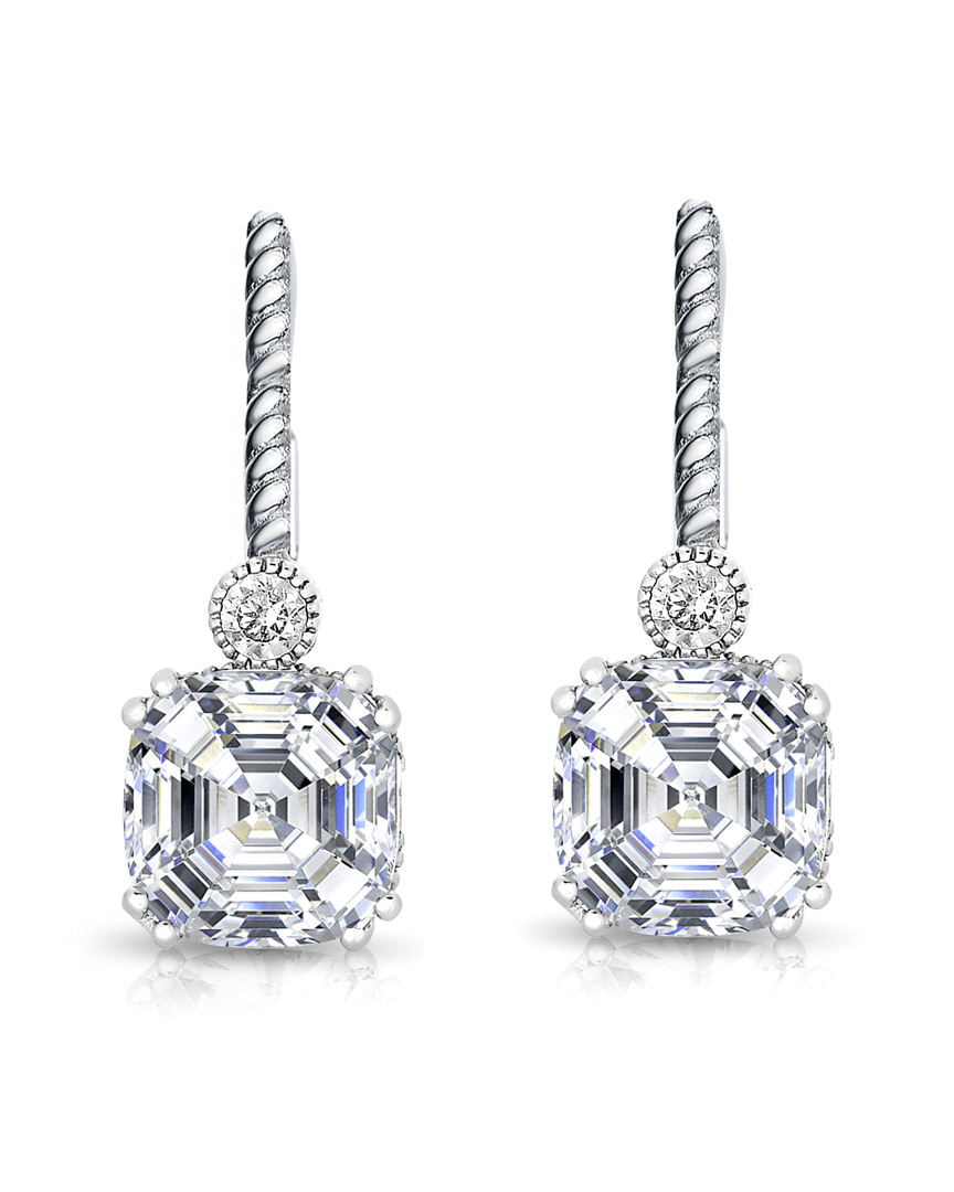 Genevive Silver Cz Drop Earrings