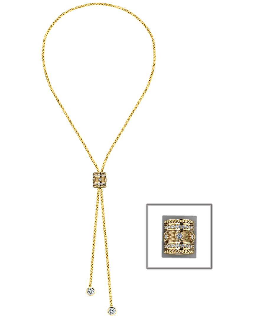 Gabi Rielle 14k Over Silver Cz Flower Necklace