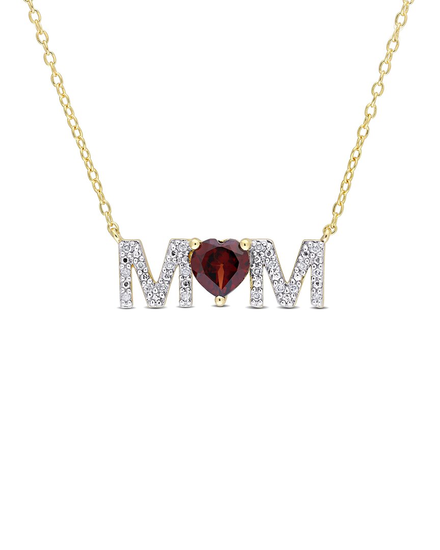 Rina Limor Silver 0.95 Ct. Tw. Diamond & Garnet Necklace