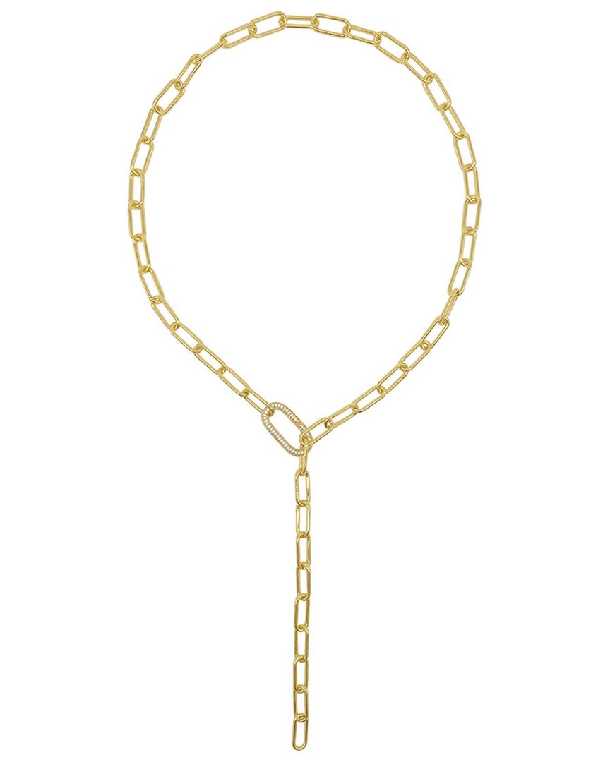 Adornia 14k Plated Crystal Lariat Necklace