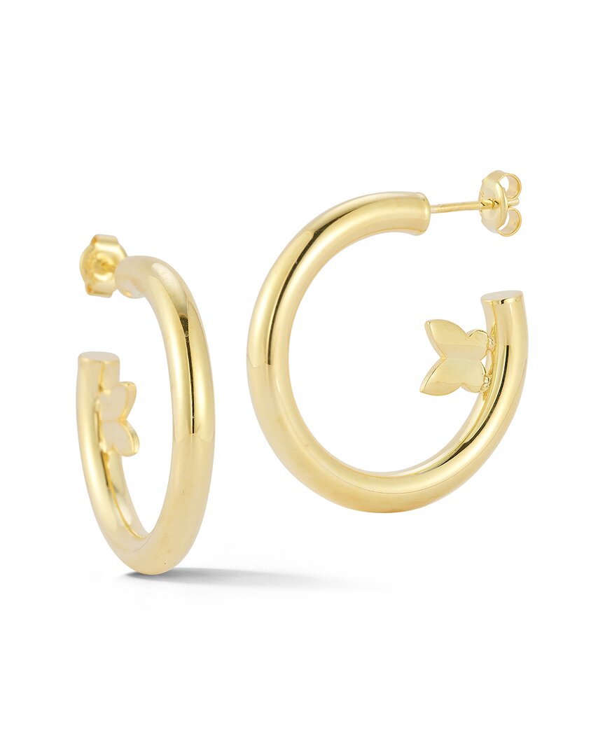 Sphera Milano 14k Gold Plate Sterling Silver Butterfly Hoop Earrings