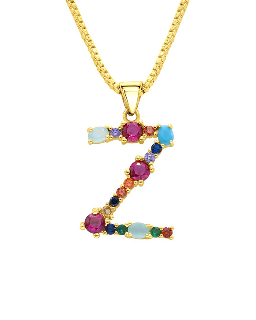 Adornia 14k Plated Initial Necklace In Multi