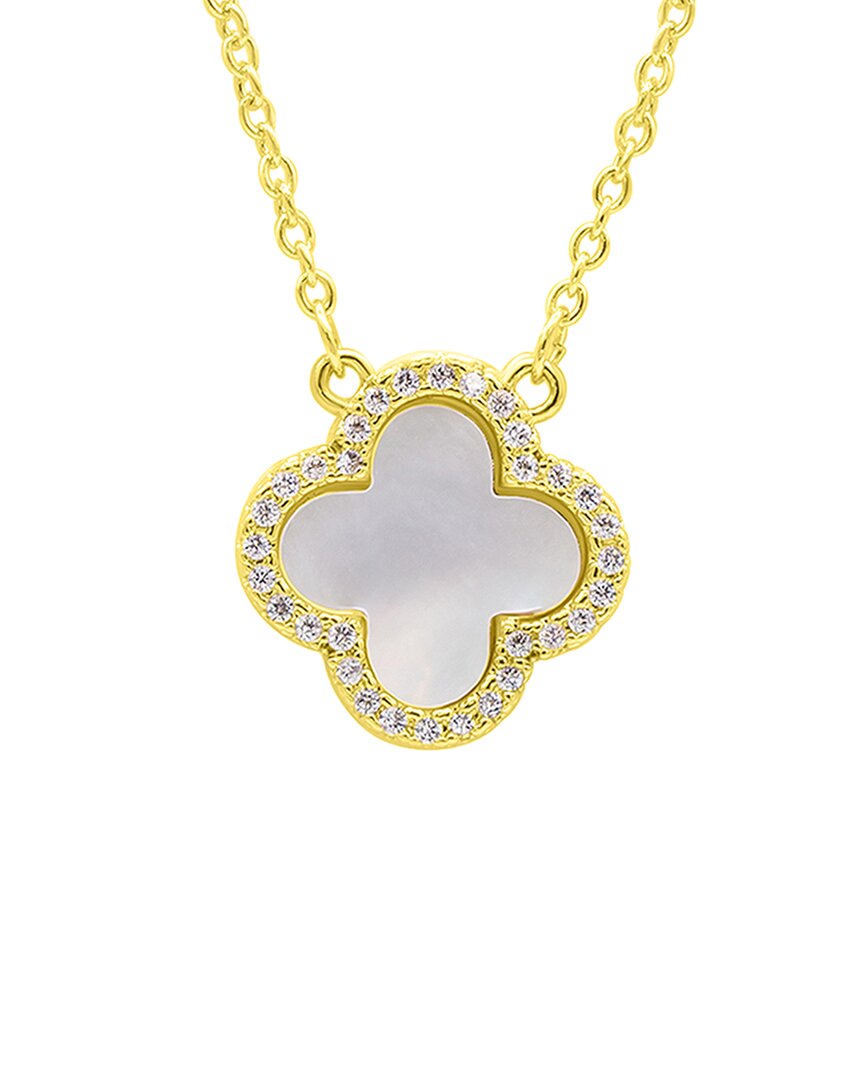 Adornia Crystal Halo Clover Pendant Necklace
