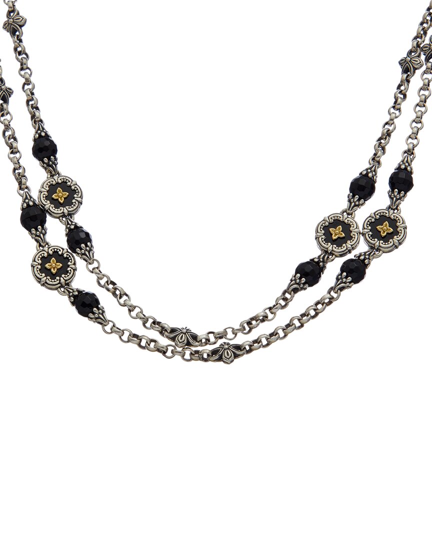 Konstantino Calypso 18k & Silver Onyx Necklace In Black