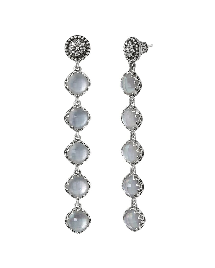 Konstantino Silver Pearl Earrings In Gray
