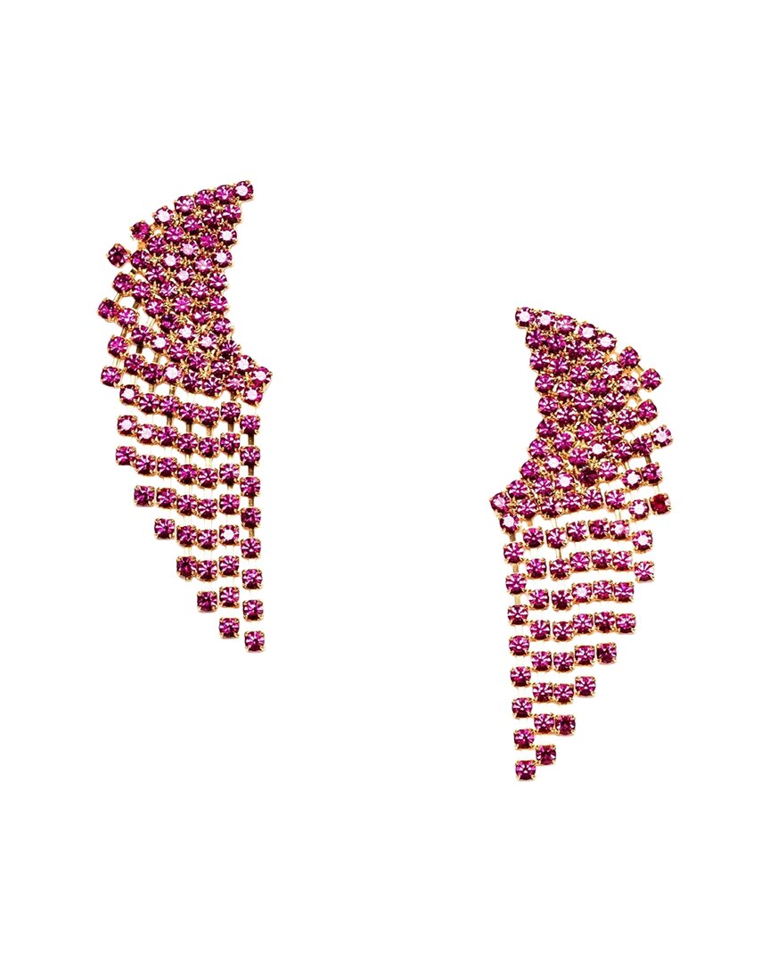 Elizabeth Cole 24k Plated Chandelier Earrings In Pink