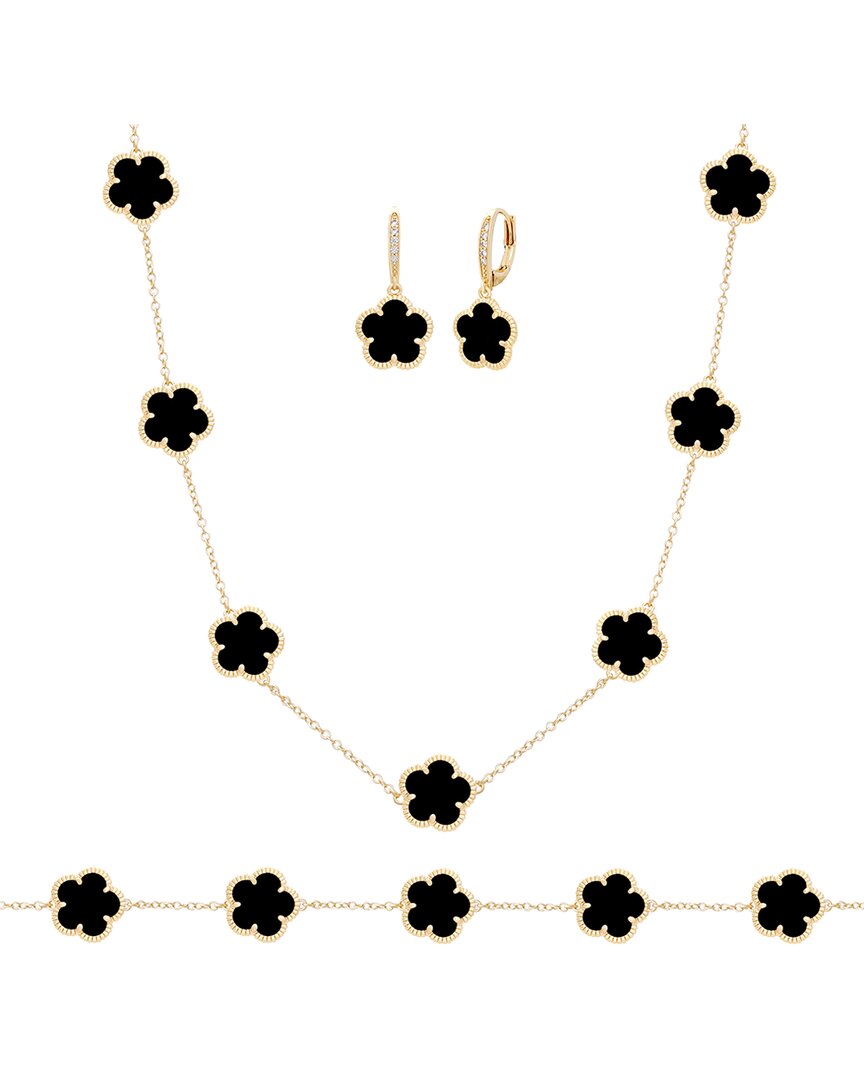 Jankuo 14k Plated Onyx Cz Bracelet