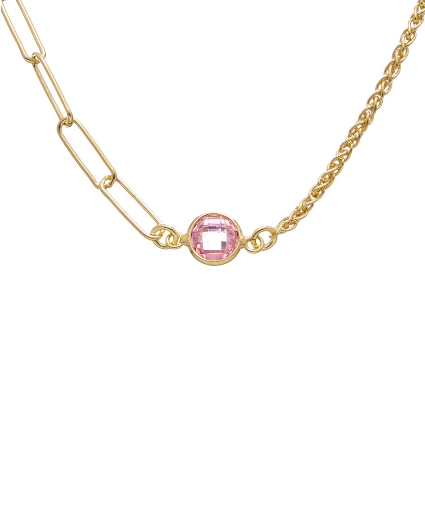 Meshmerise 18k Over Silver 1.00 Ct. Tw. Pink Topaz Necklace