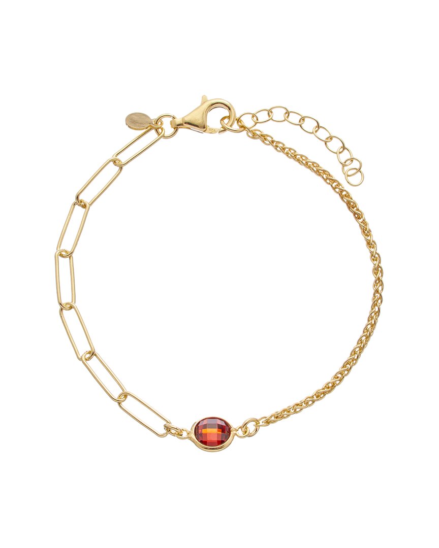 Meshmerise 18k Over Silver 1.00 Ct. Tw. Red Topaz Bracelet