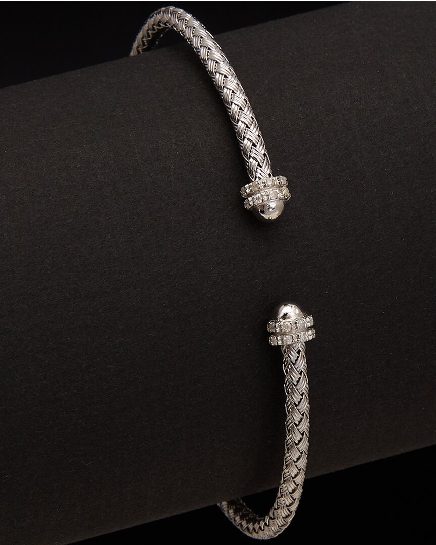 Meshmerise 18k Over Silver 0.10 Ct. Tw. Diamond Bangle Bracelet