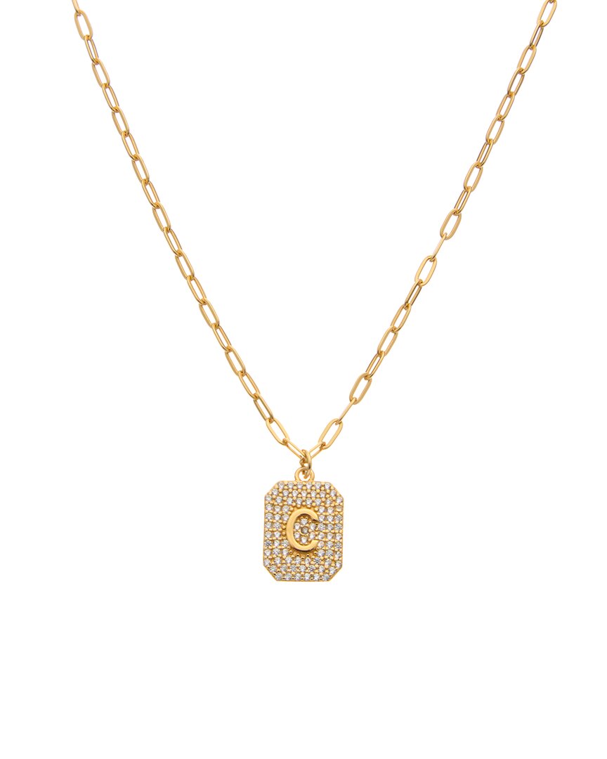 Argento Vivo Vermeil Cz Initial Necklace