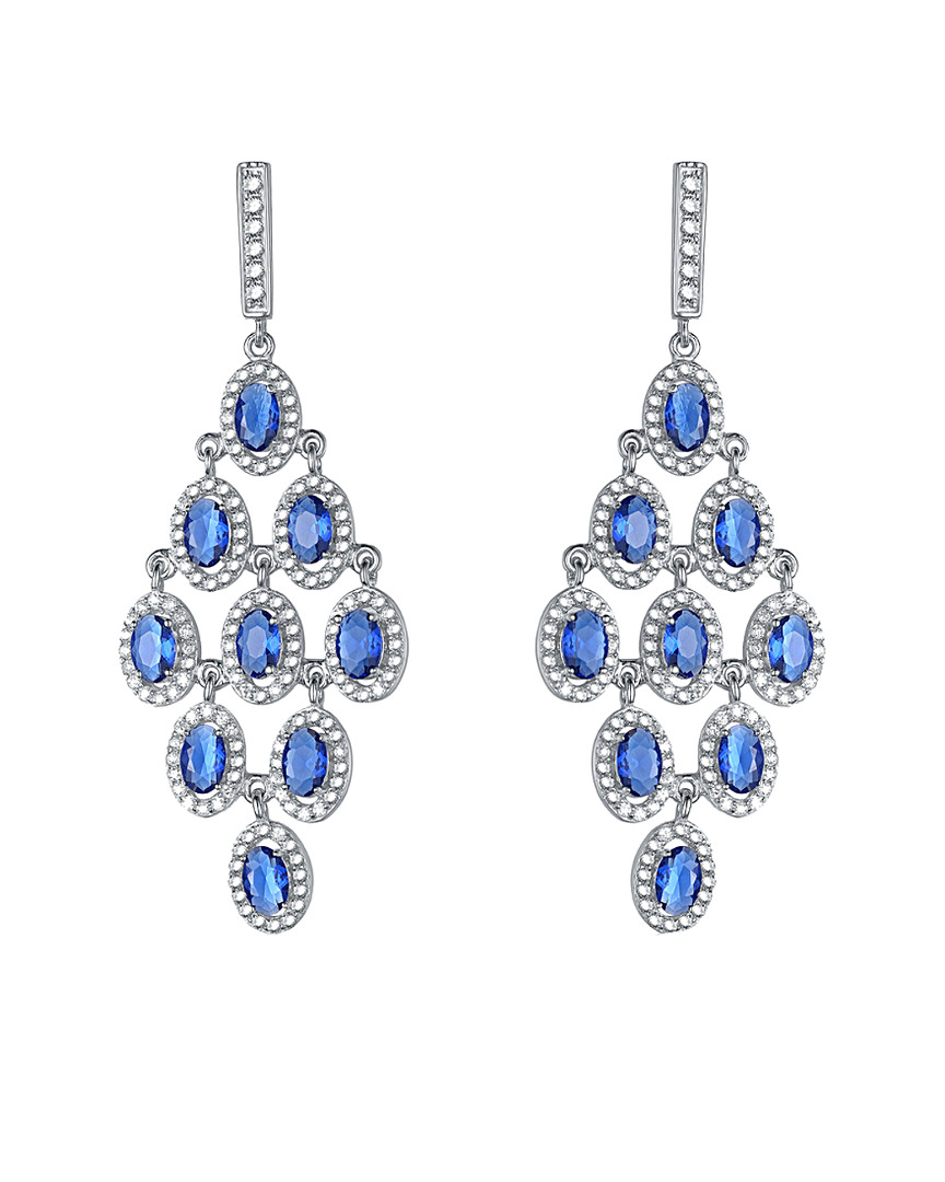 Genevive Silver Cz Drop Earrings