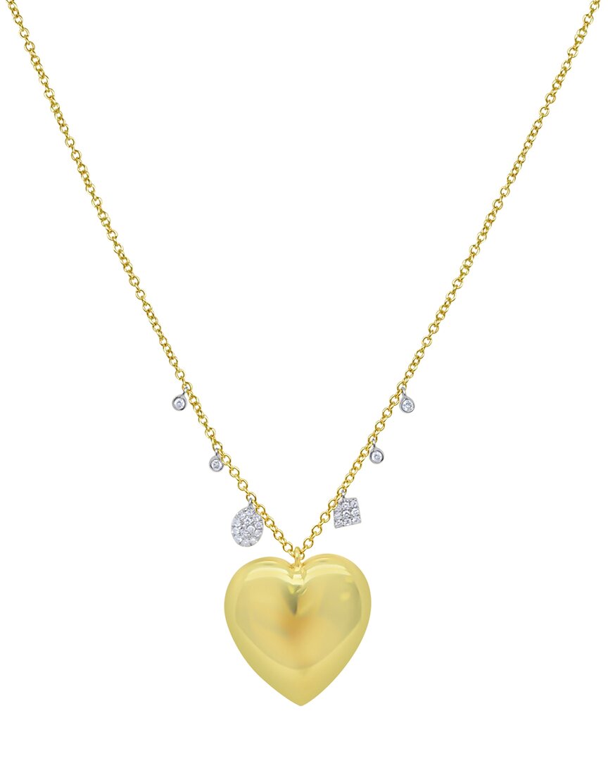 Meira T 14k 0.16 Ct. Tw. Diamond Heart Necklace