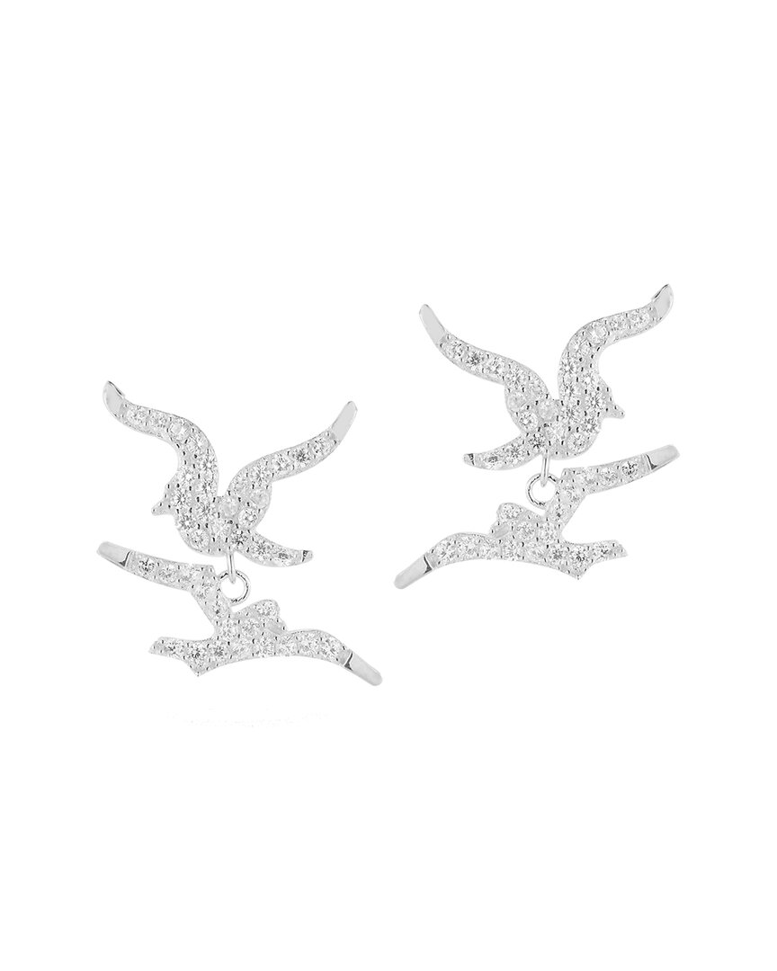 Glaze Jewelry Silver Cz Bird Earrings