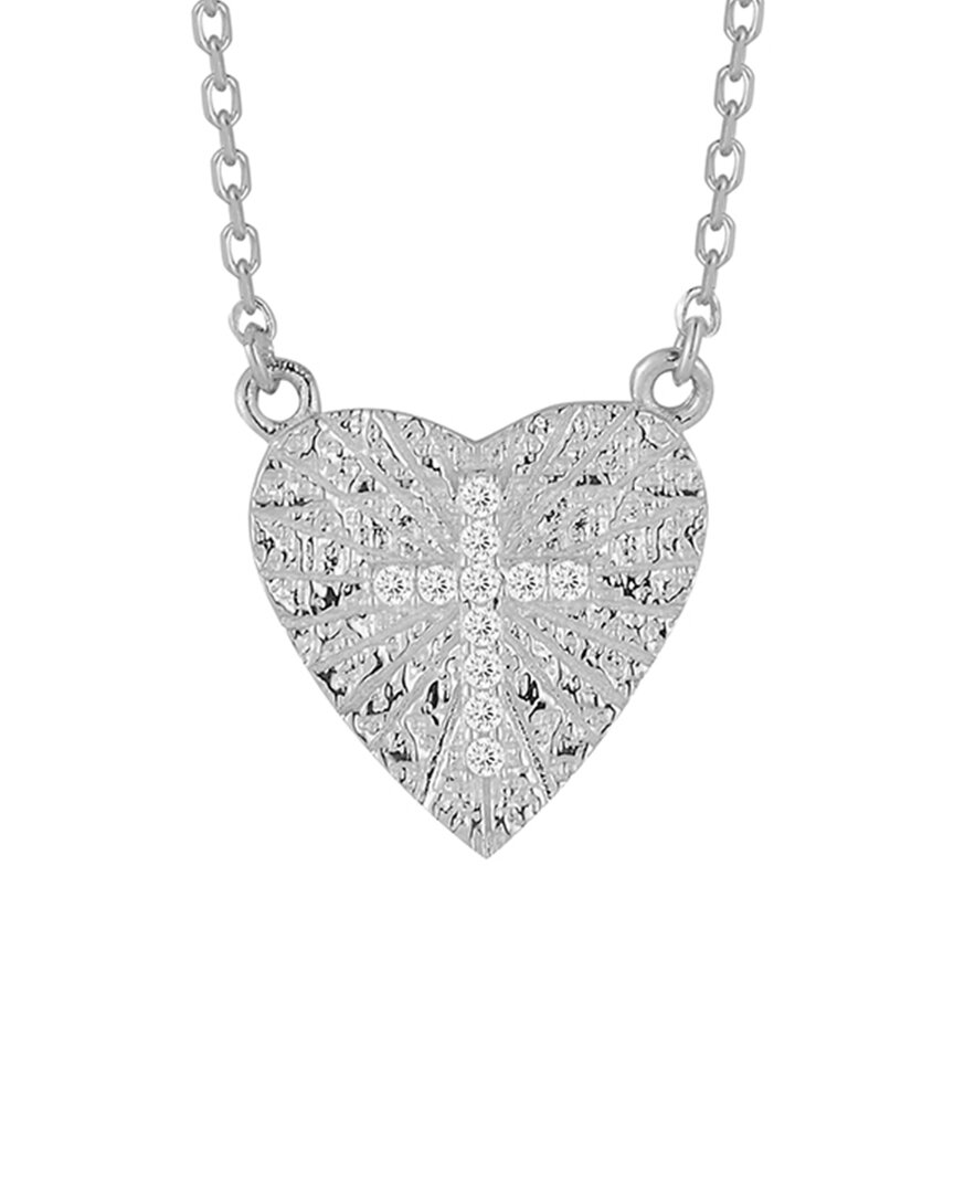 Glaze Jewelry 14k Over Silver Cz Heart Necklace