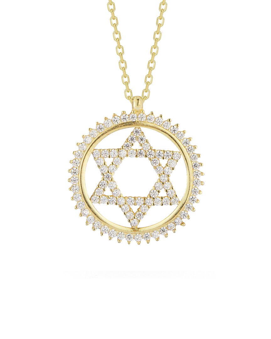 Glaze Jewelry 14k Over Silver Cz Star Of David Necklace