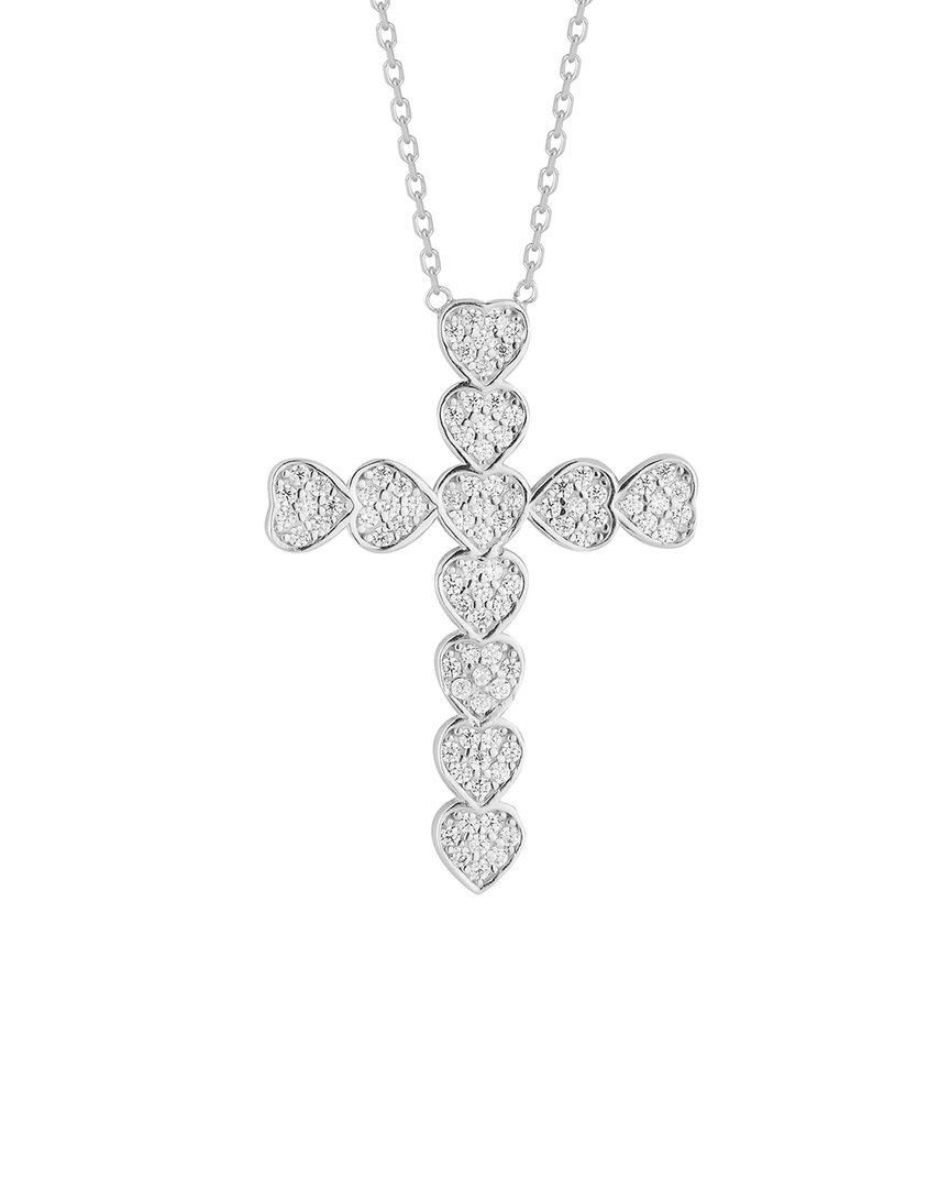 Glaze Jewelry Silver Cz Cross Necklace