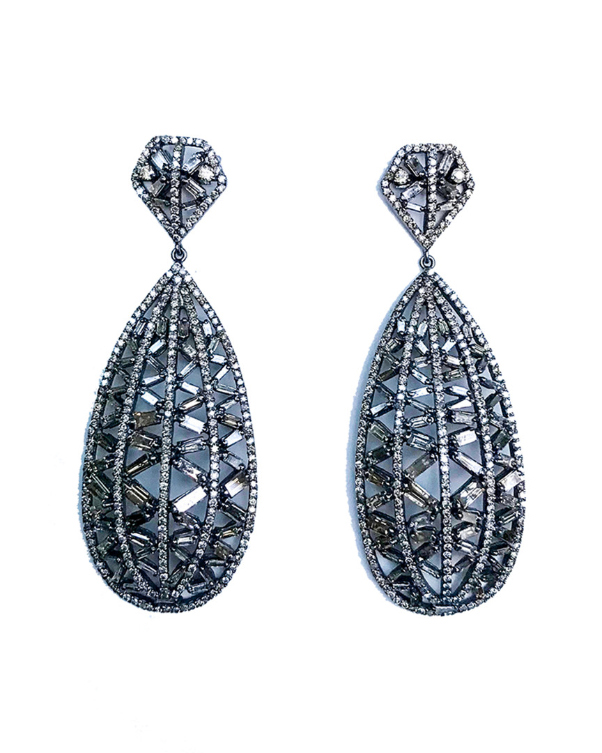 Arthur Marder Fine Jewelry 14k & Silver 10.56 Ct. Tw. Diamond Teardrop Earrings