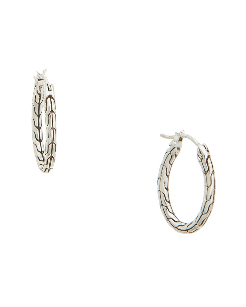 John Hardy Essentials Silver J Hoop Earrings In Metallic