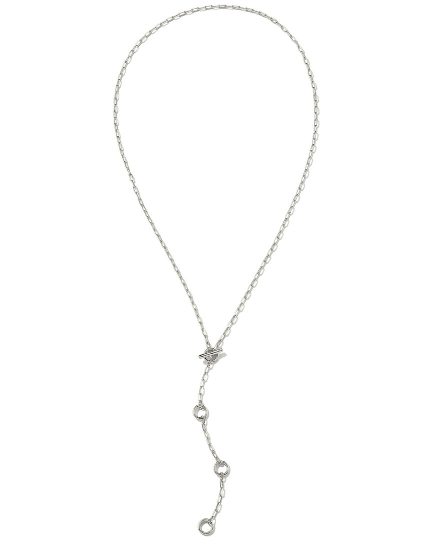 Kendra Scott Andi Rhodium Plated Y Necklace In Metallic