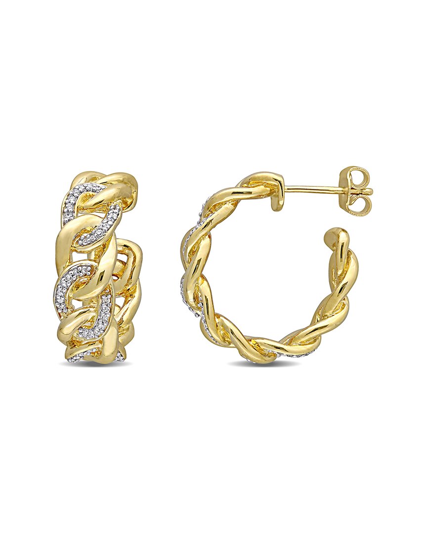 Rina Limor Vermeil 0.25 Ct. Tw. Diamond Link Earrings