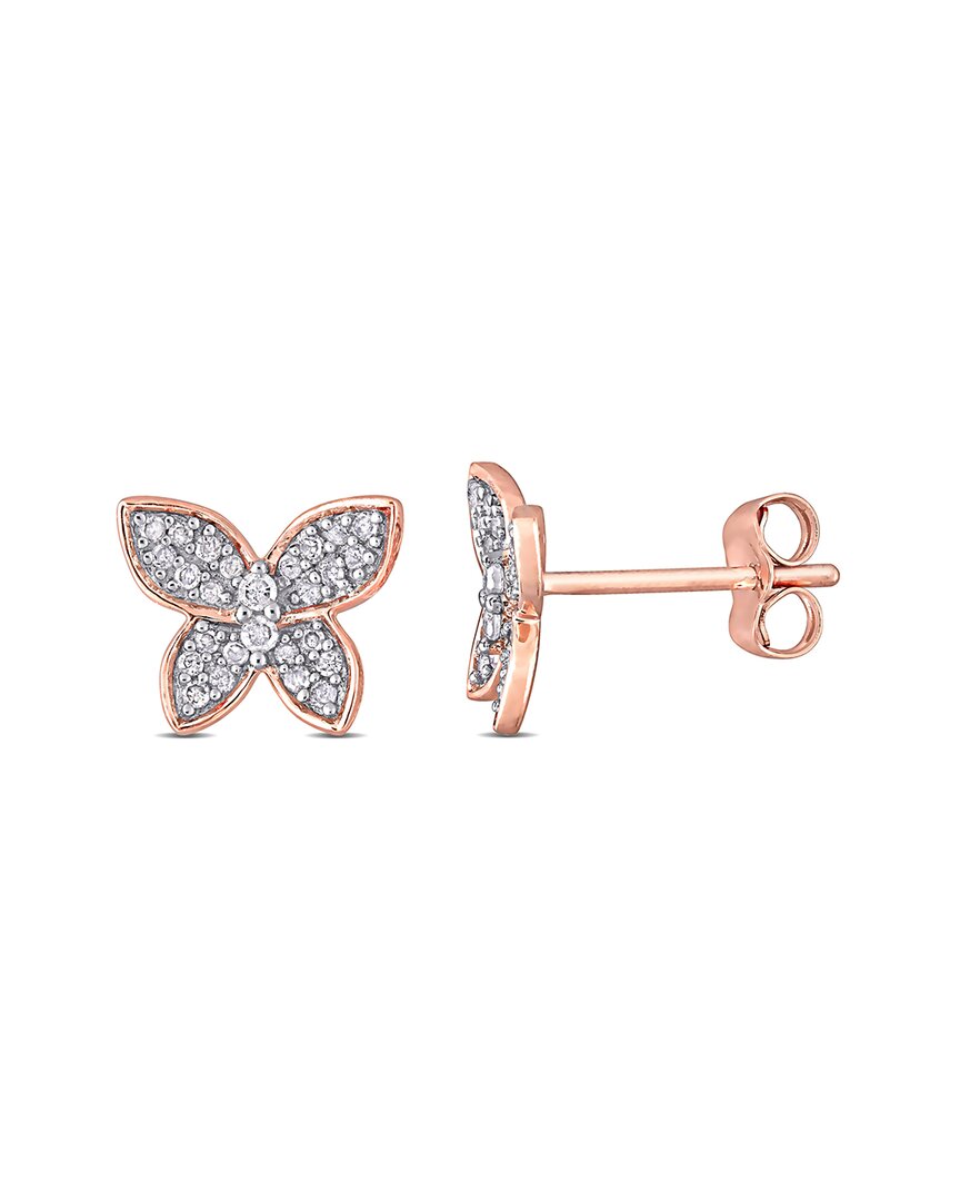 Rina Limor 10k Rose Gold 0.20 Ct. Tw. Diamond Butterfly Earrings