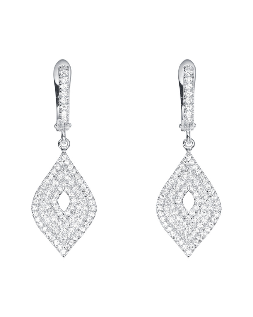Genevive Silver Cz Drop Earrings
