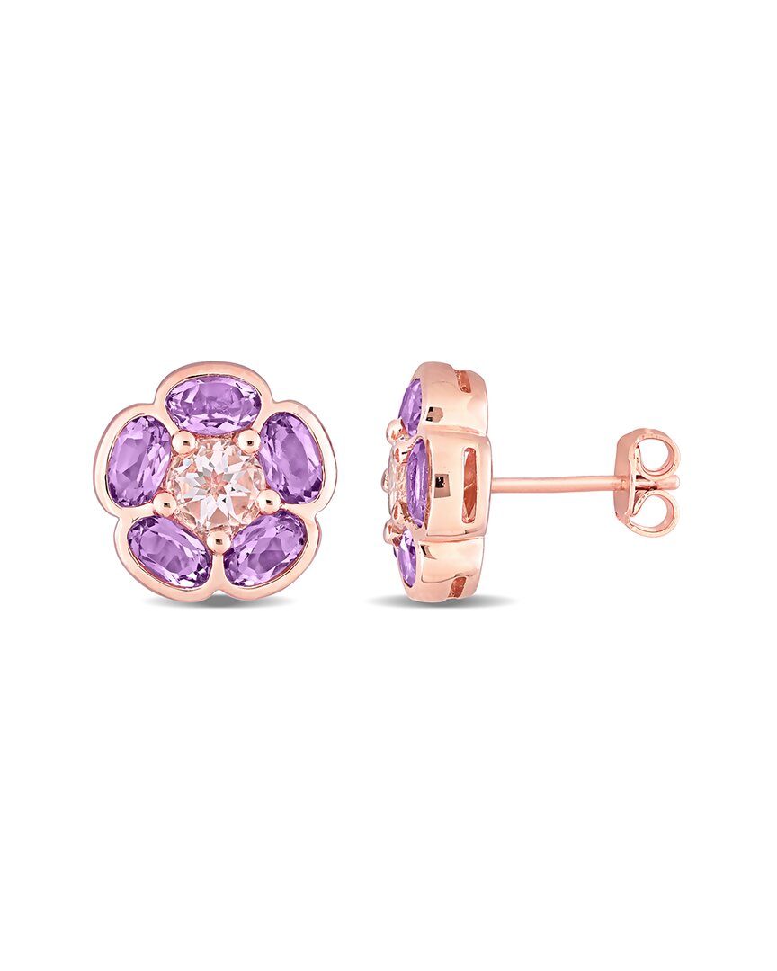 Rina Limor Rose Gold Plated 3.18 Ct. Tw. Gemstone Earrings