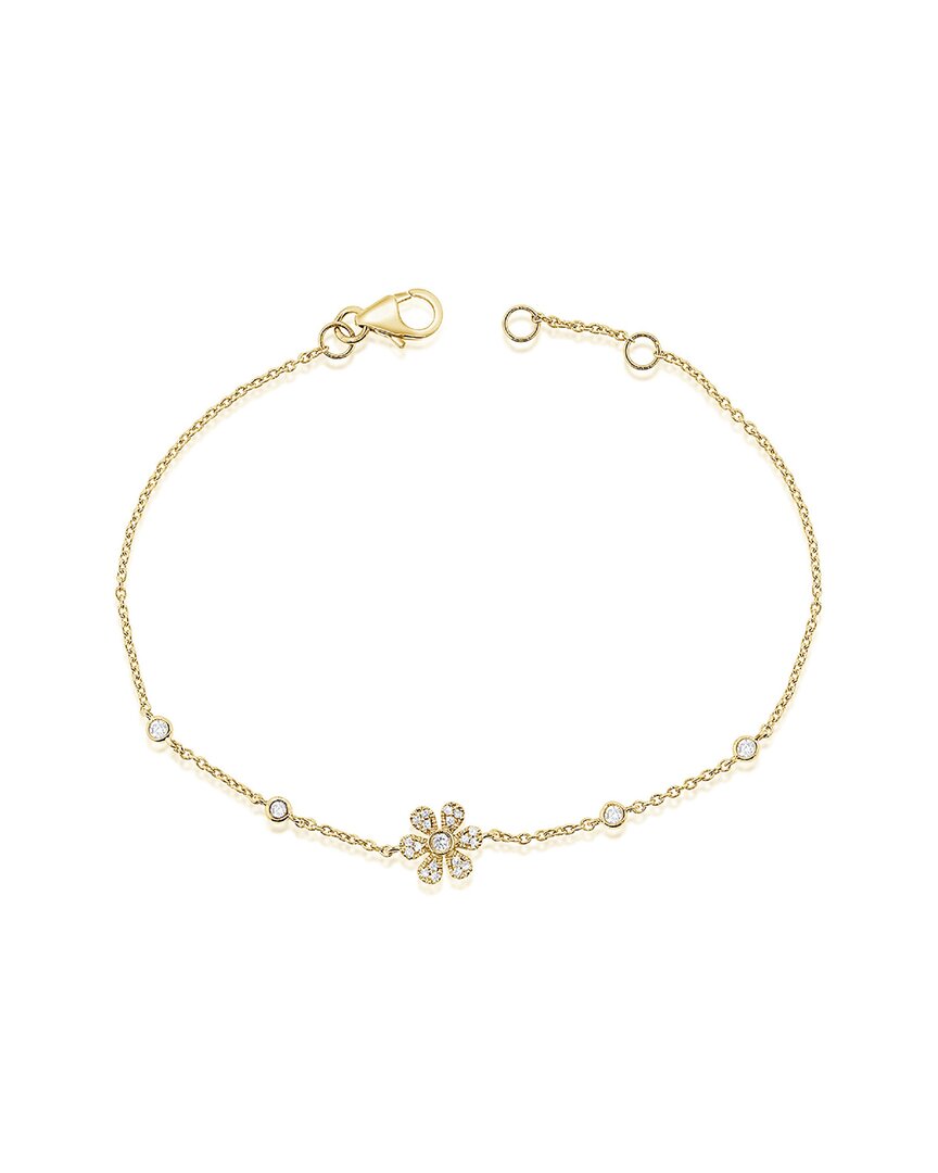 Sabrina Designs 14k 0.16 Ct. Tw. Diamond Flower Bracelet