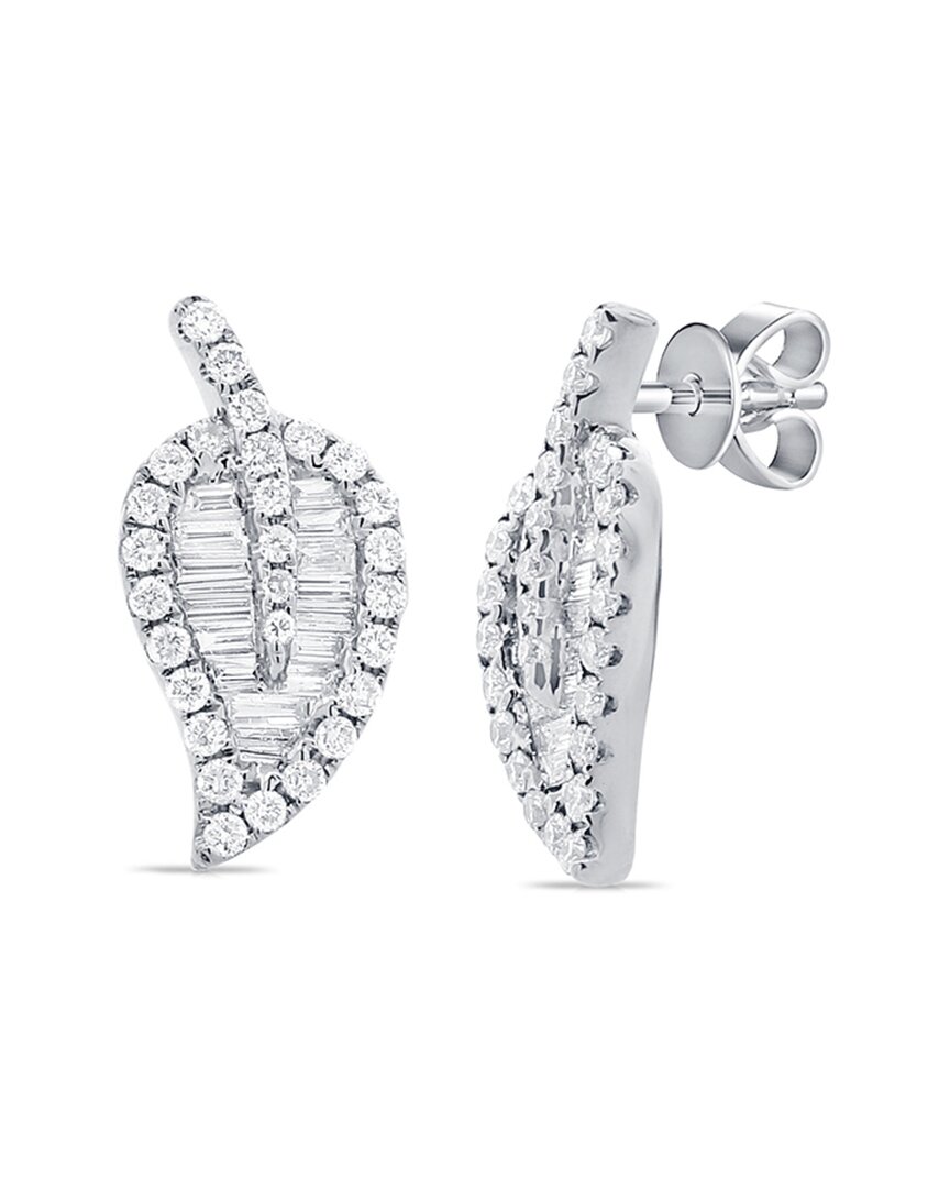 Sabrina Designs 14k 0.46 Ct. Tw. Diamond Leaf Studs