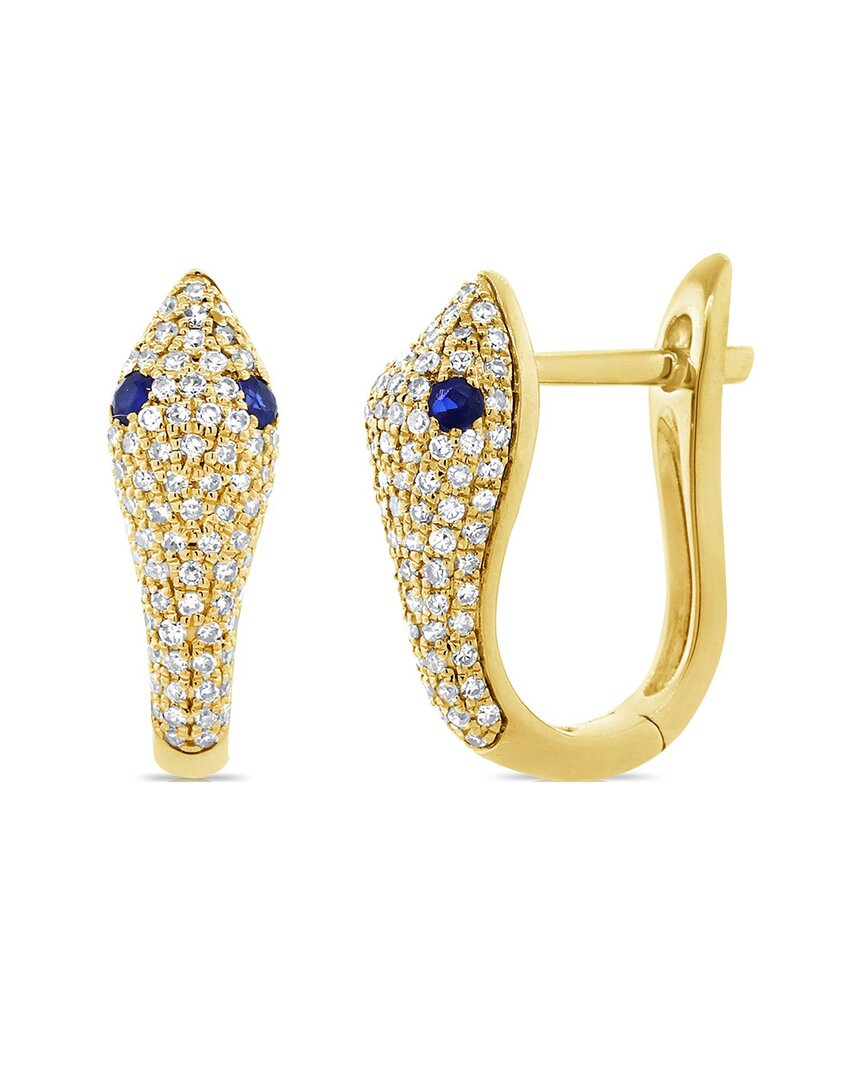 Sabrina Designs 14k 0.56 Ct. Tw. Diamond & Sapphire Snake Huggie Earrings