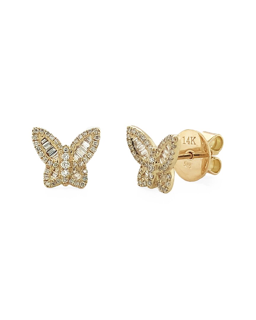 Sabrina Designs 14k 0.43 Ct. Tw. Diamond Butterfly Studs