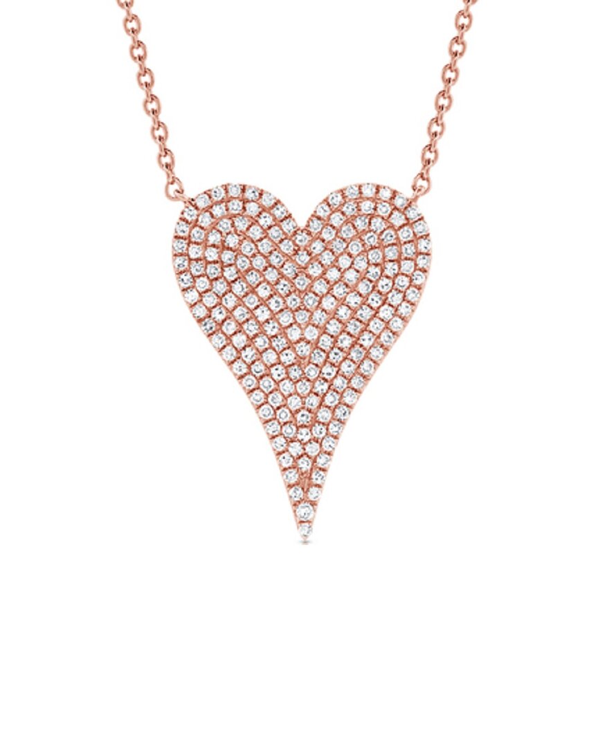 Sabrina Designs 14k Rose Gold 0.56 Ct. Tw. Diamond Heart Necklace