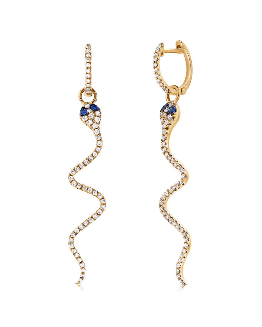 Sabrina Designs 14k 0.59 Ct. Tw. Diamond & Sapphire Snake Dangle Earrings
