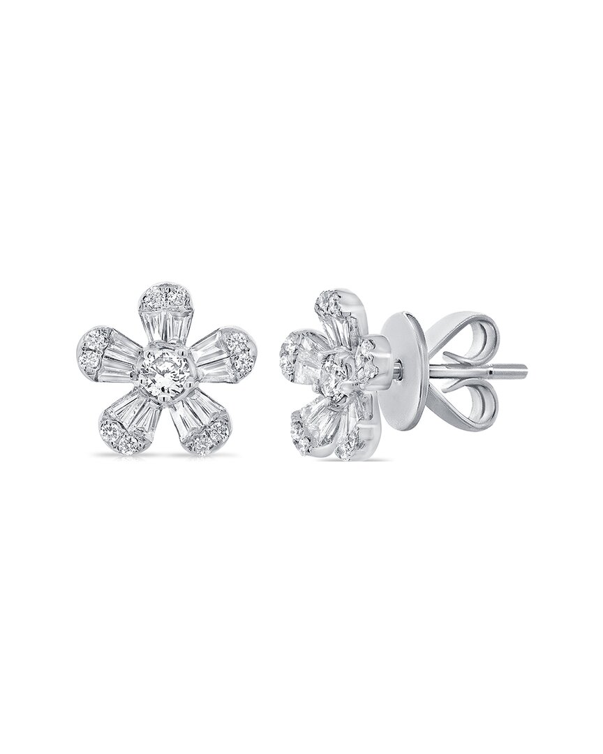 Sabrina Designs 14k 0.99 Ct. Tw. Diamond Flower Earrings