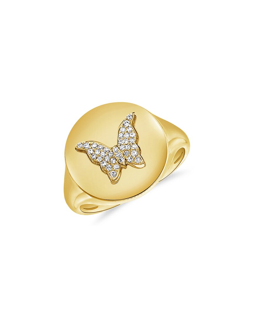 Sabrina Designs 14k 0.07 Ct. Tw. Diamond Butterfly Signet Ring