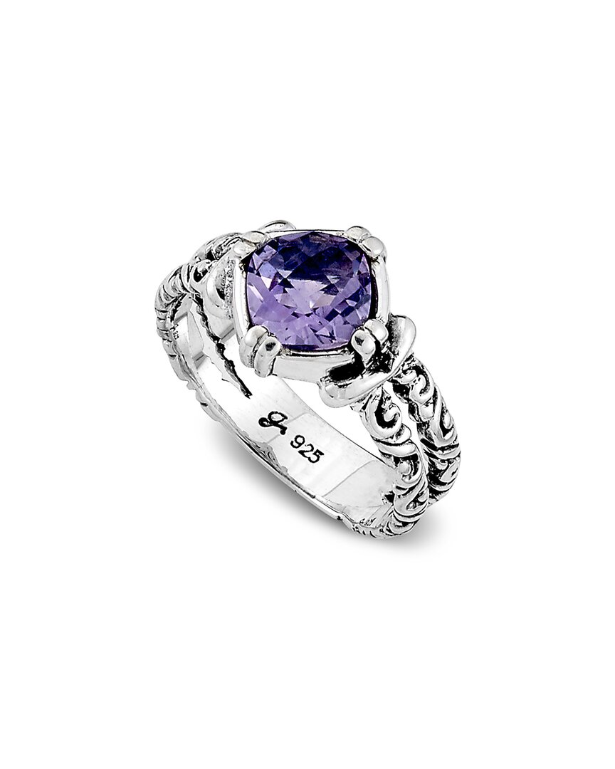Samuel B. Silver 1.30 Ct. Tw. Amethyst Double Band Ring