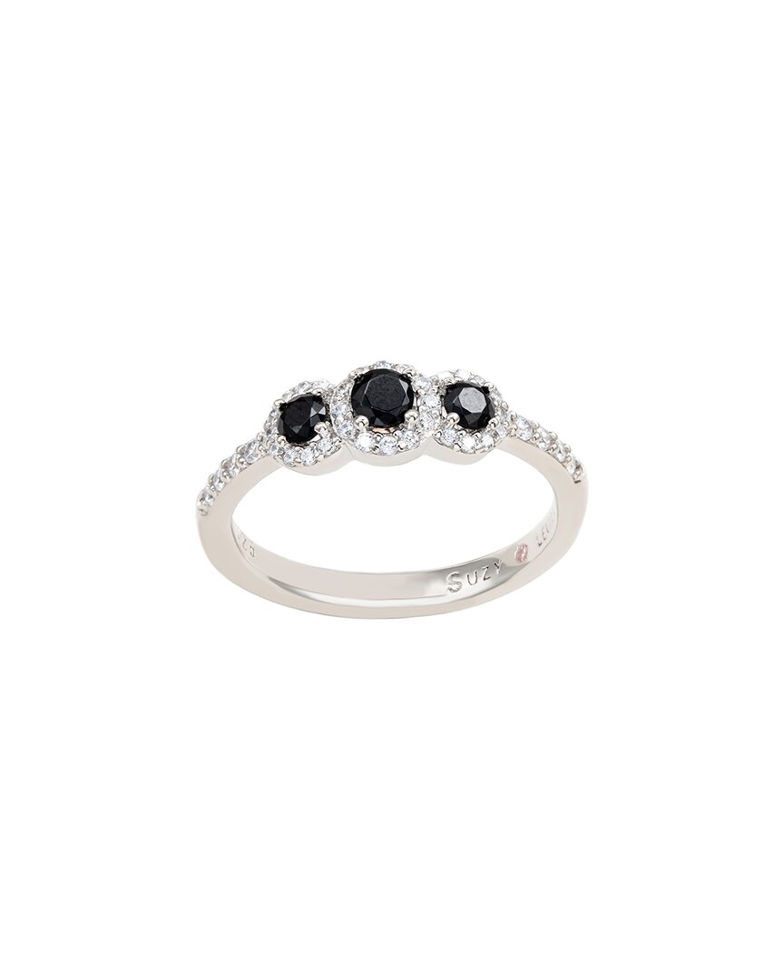 Suzy Levian Cz Jewelry Suzy Levian Silver Cz 3-stone Petite Ring