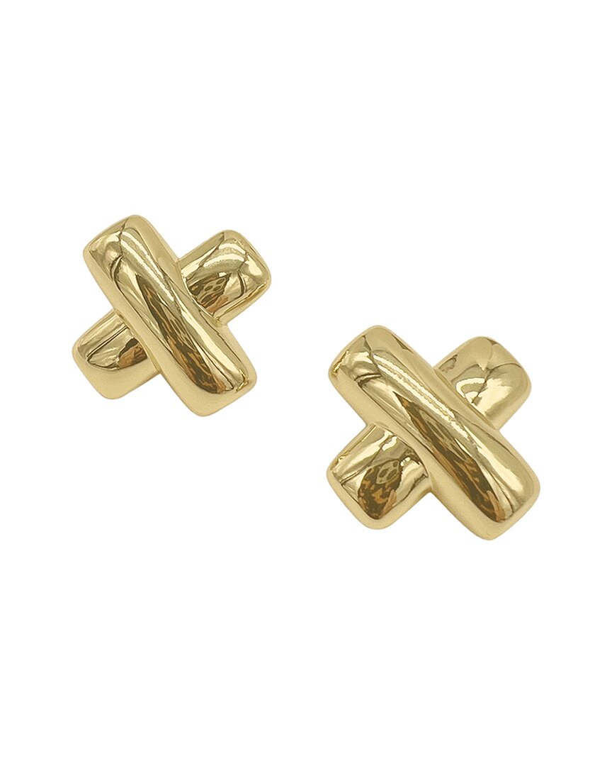 Adornia 14k Plated X Studs In Gold