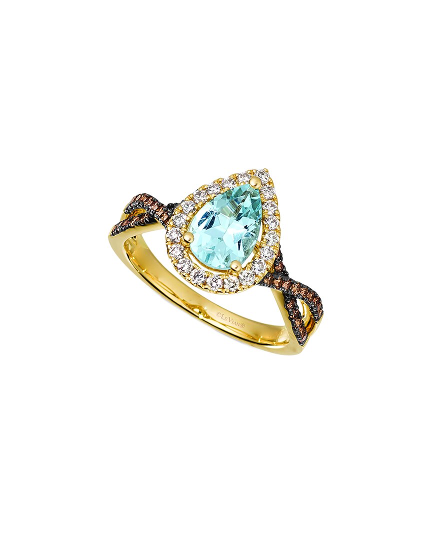 Le Vian ® Euphoria Chocolate 14k 1.08 Ct. Tw. Diamond & Aquamarine Ring