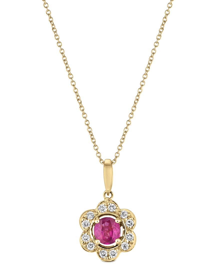 Le Vian ® 14k Rose Gold 0.44 Ct. Tw. Diamond & Ruby Pendant