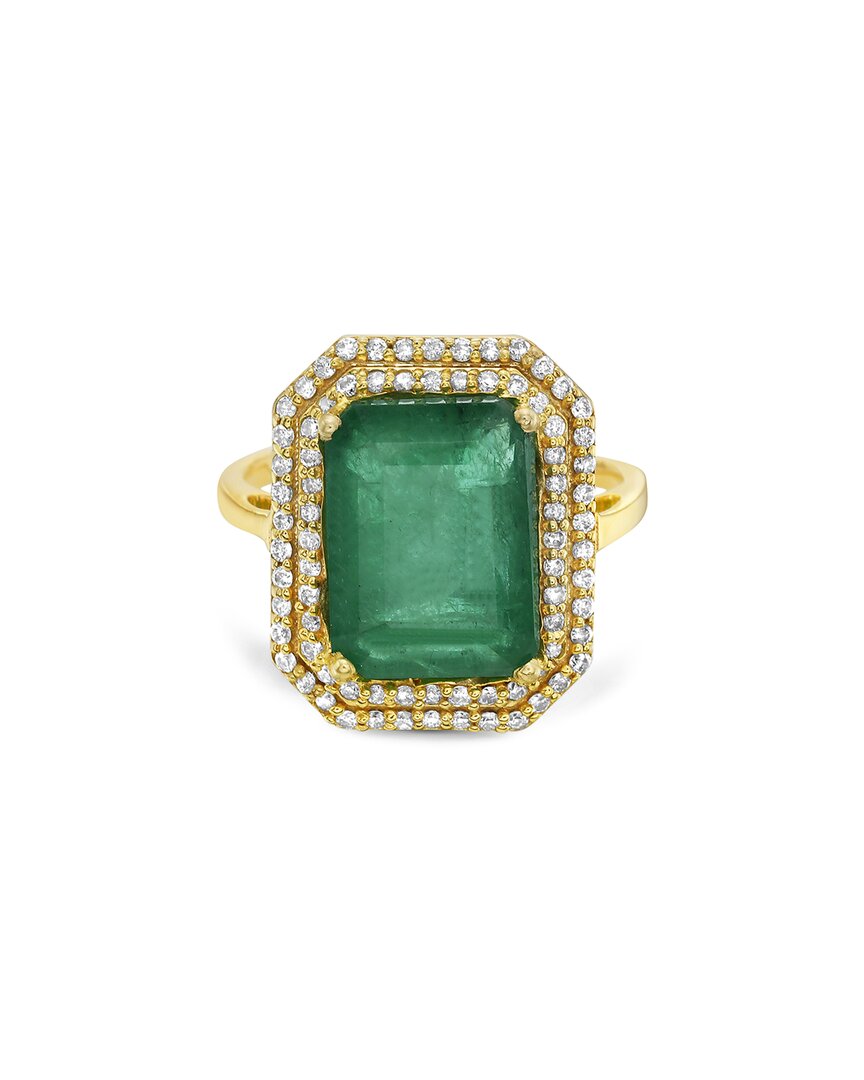 Forever Creations Usa Inc. Forever Creations 14k 6.20 Ct. Tw. Diamond & Emerald Halo Ring