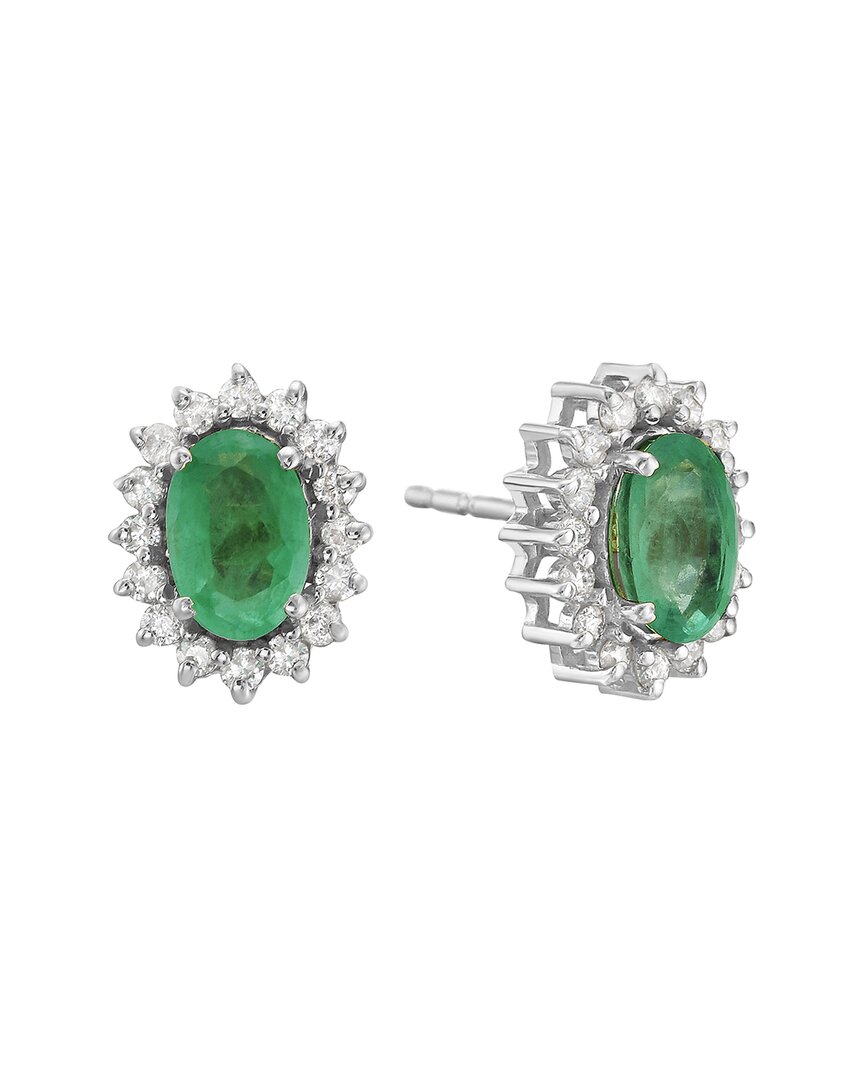 Forever Creations Usa Inc. Forever Creations 14k 1.10 Ct. Tw. Diamond & Emerald Earrings